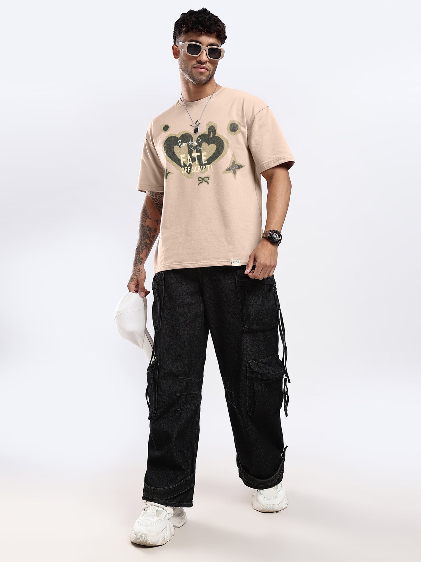 Premium Terry Graphic T-Shirt – FATE OFF SCRIPT| Oversized Fit | 240 GSM