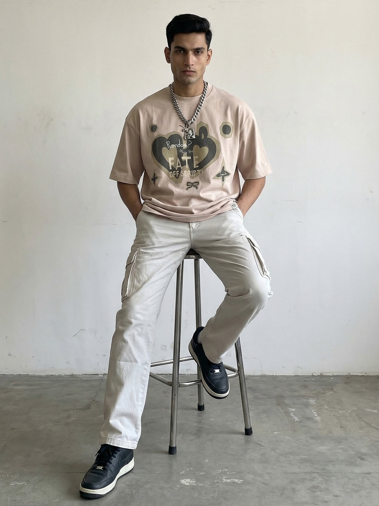 Premium Terry Graphic T-Shirt – FATE OFF SCRIPT| Oversized Fit | 240 GSM