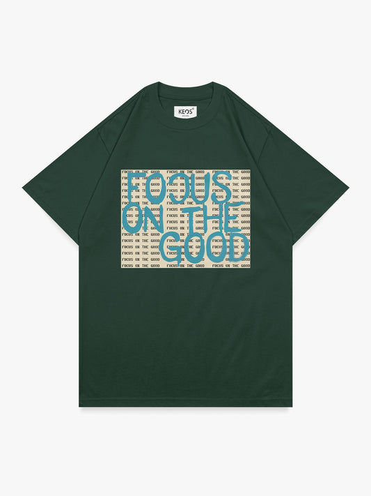 Organic Cotton Graphic T-Shirt – “Focus on the good.” | Regular Fit