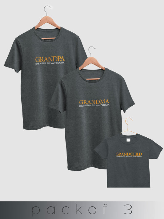 mini & Me Matching T-Shirts – “Cool Grand Parents” (Pack of 3)