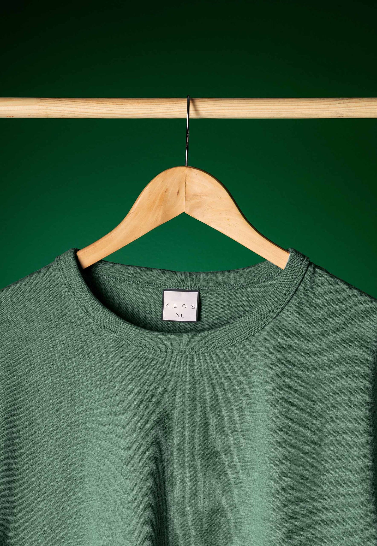 Basic Melange Cotton T-shirt - Green