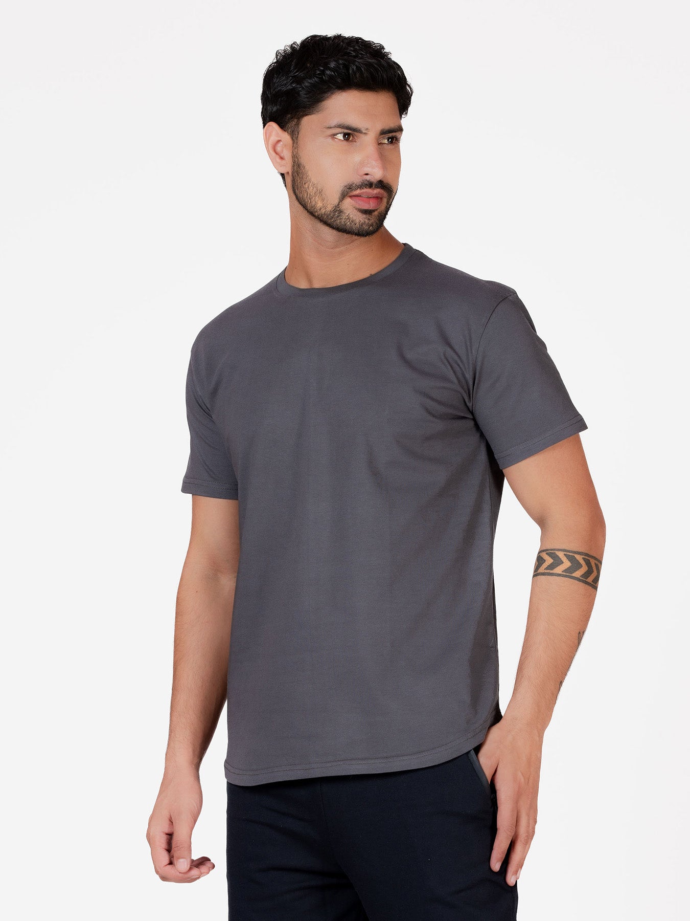 Organic Cotton T-Shirt - Grey | Longline Fit