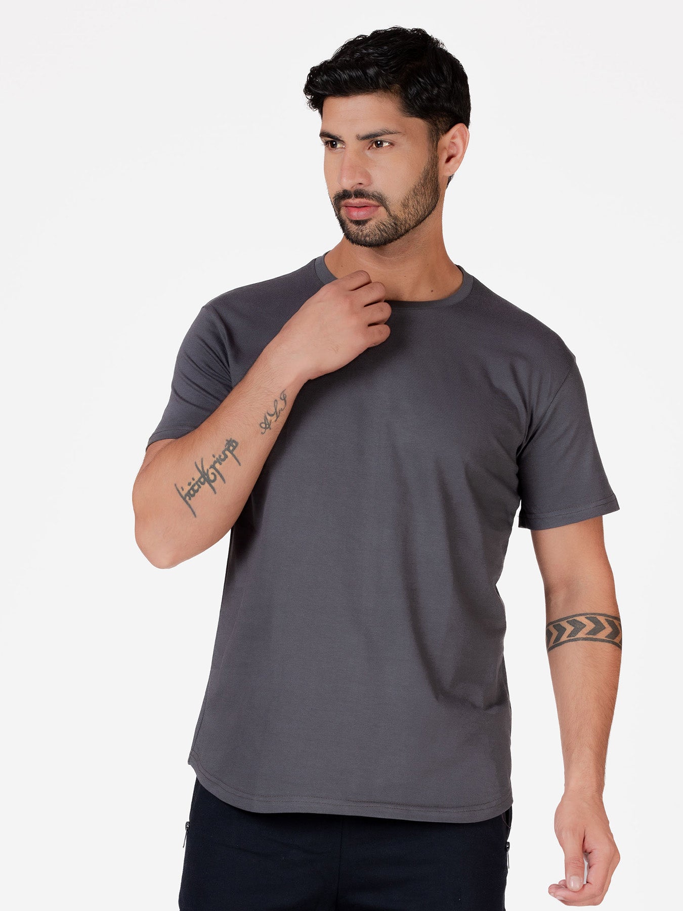 Organic Cotton T-Shirt - Grey | Longline Fit