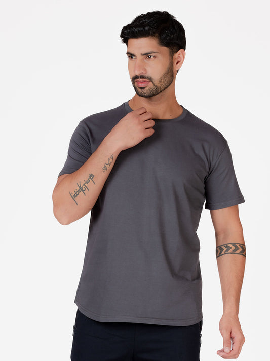 Organic Cotton T-Shirt - Grey | Longline Fit