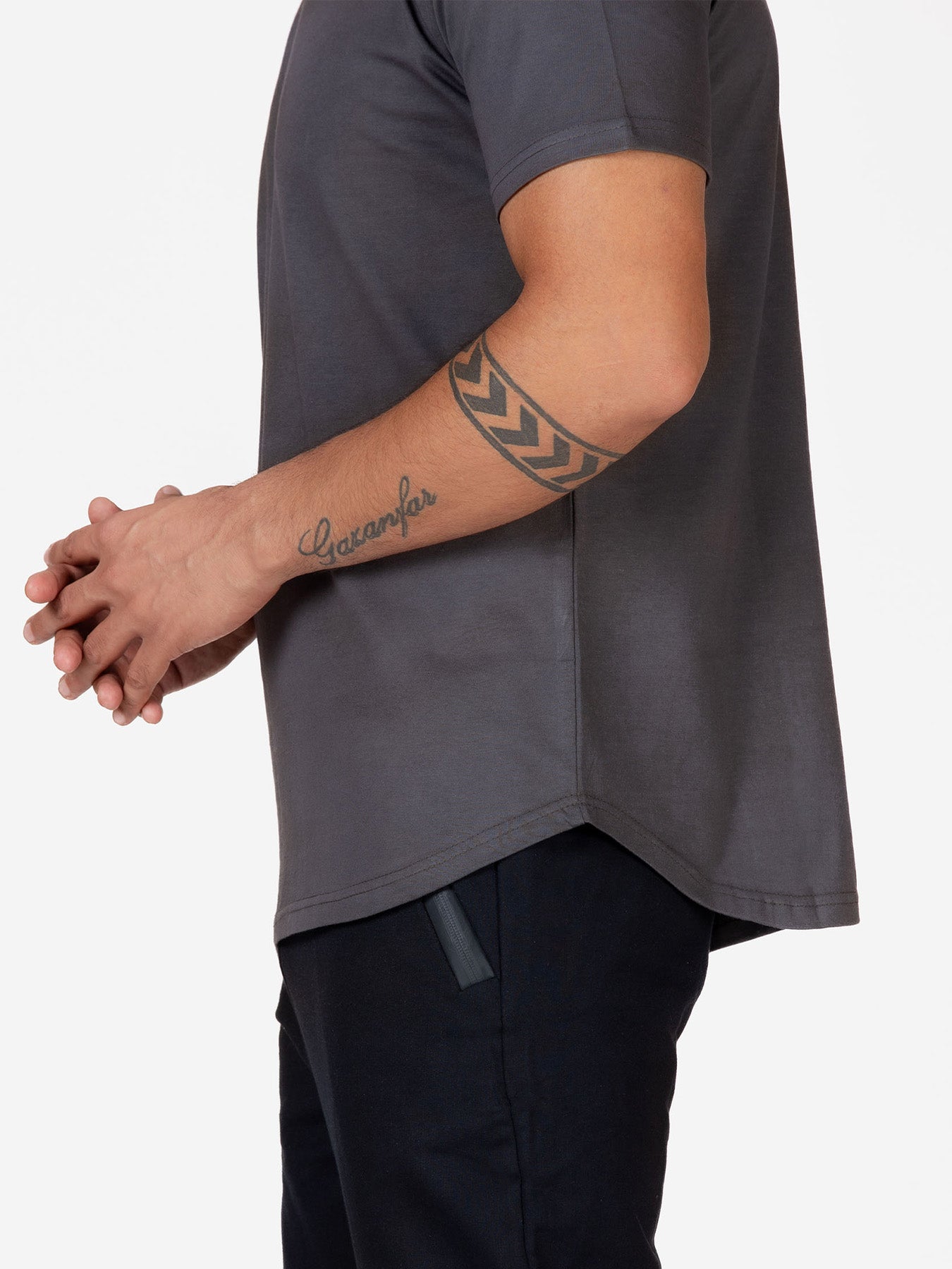 Organic Cotton T-Shirt - Grey | Longline Fit