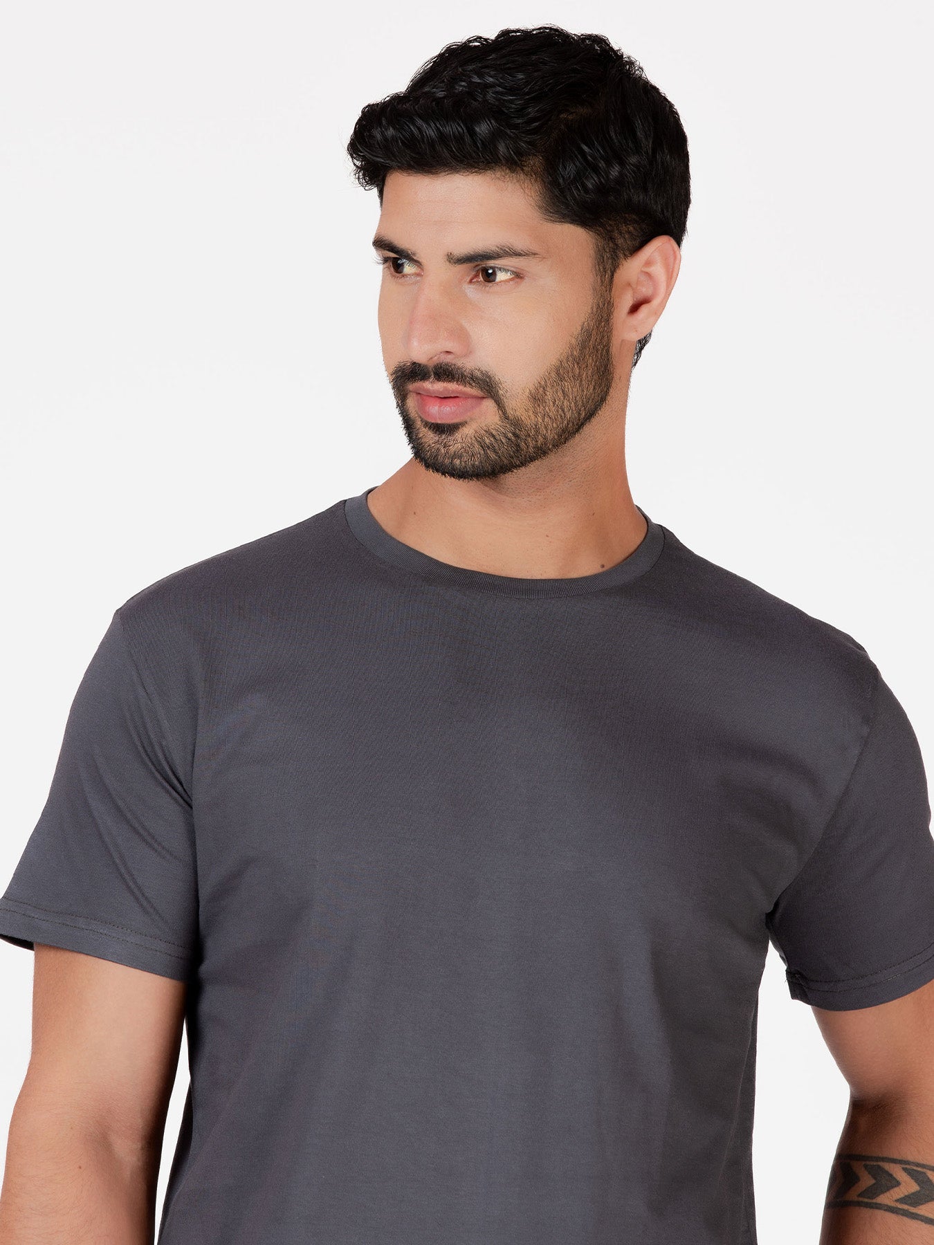 Organic Cotton T-Shirt - Grey | Longline Fit