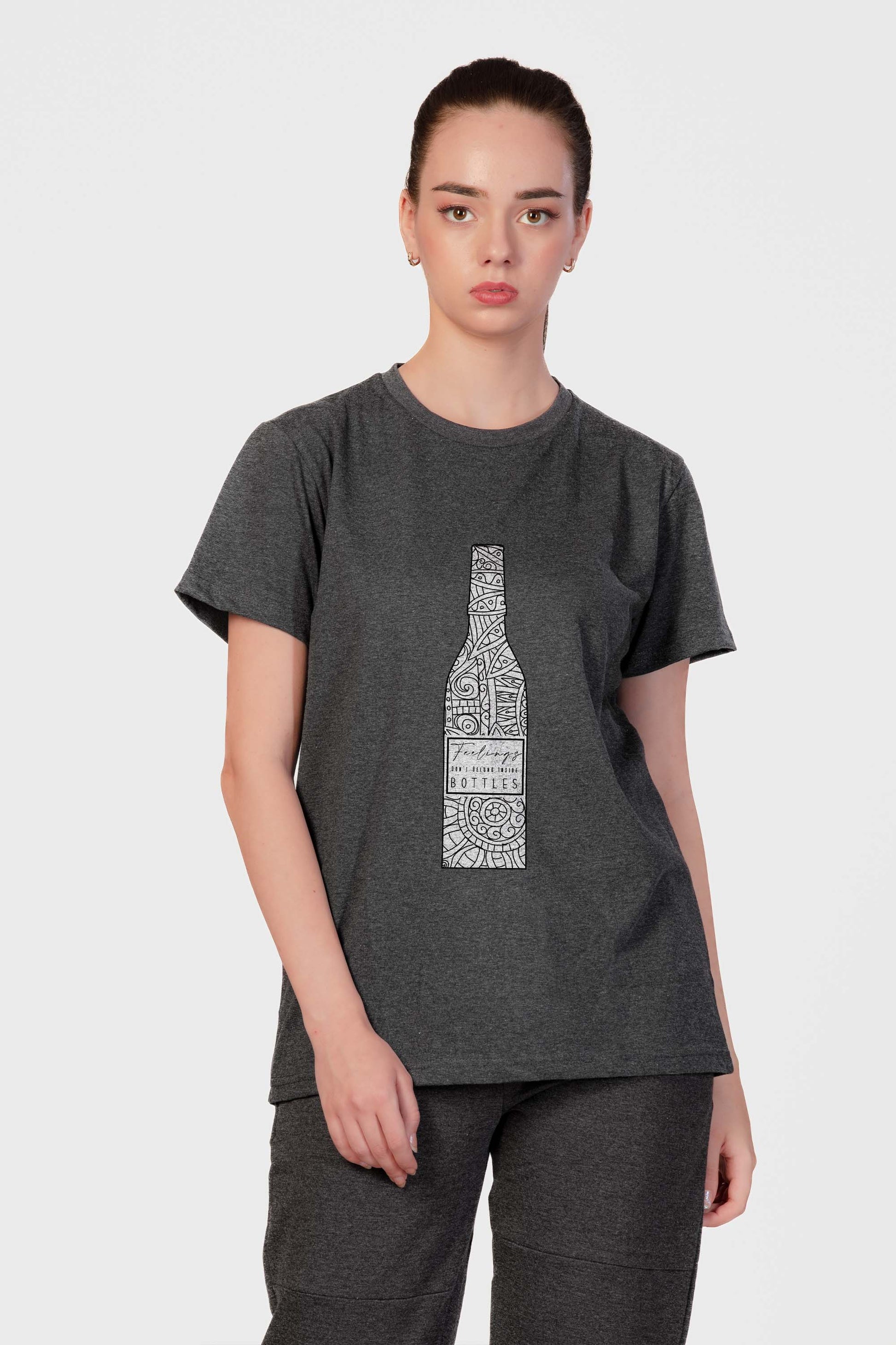 Bottled Up - Melange Cotton T-shirt - keos.life