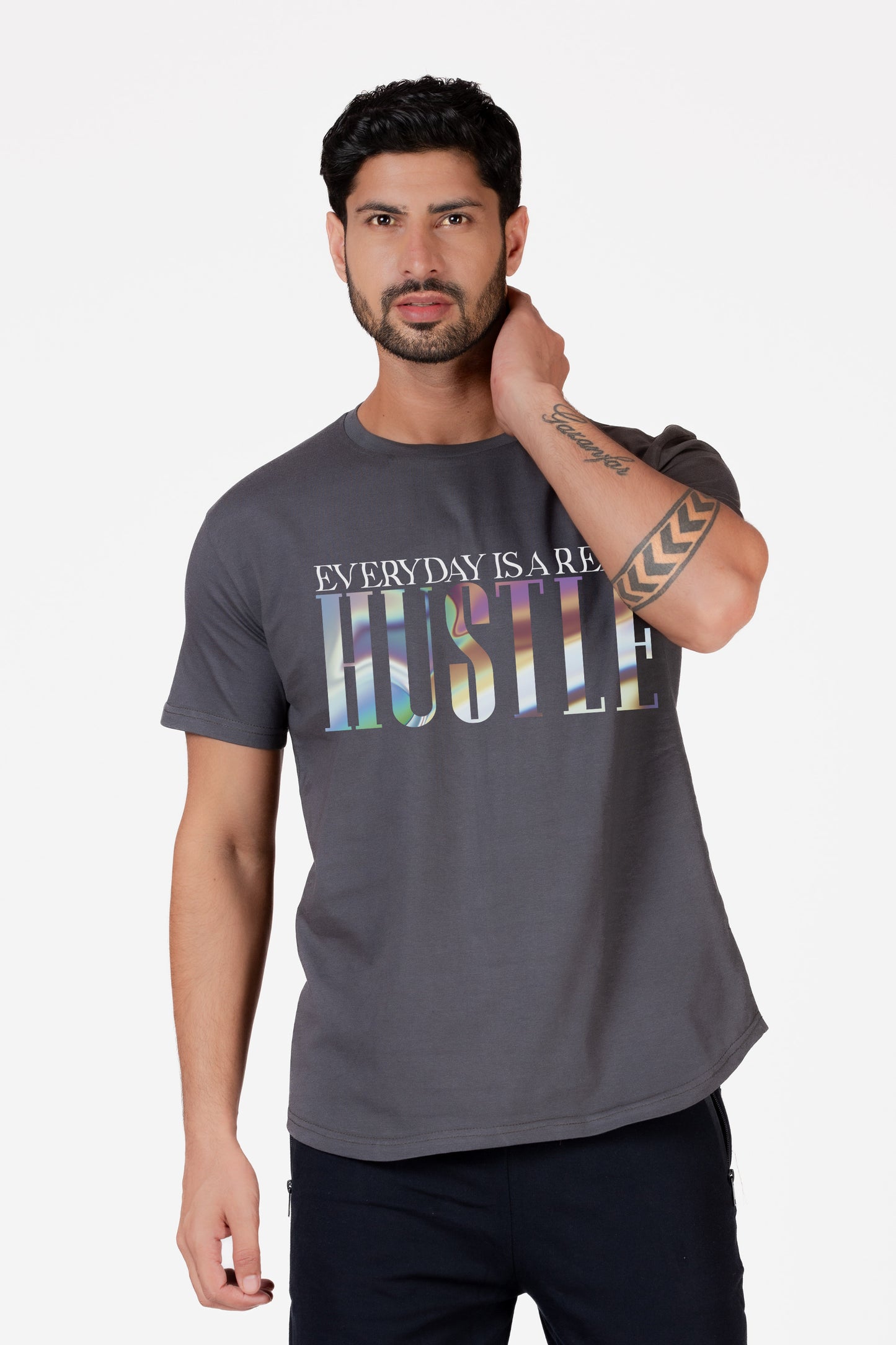 Longline Everyday is a real Hustle Organic Cotton T-shirt - keos.life