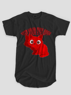 Keep Your Eyes Open Organic Longline Cotton T-shirt