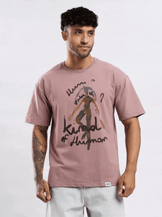 Premium Terry Graphic T-Shirt – Kind Of Human | Oversized Fit | 240 GSM