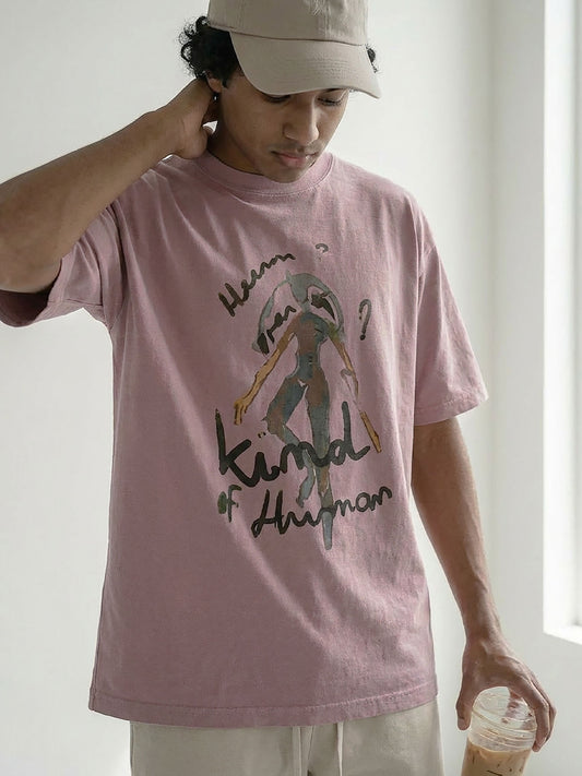 Premium Terry Graphic T-Shirt – Kind Of Human | Oversized Fit | 240 GSM