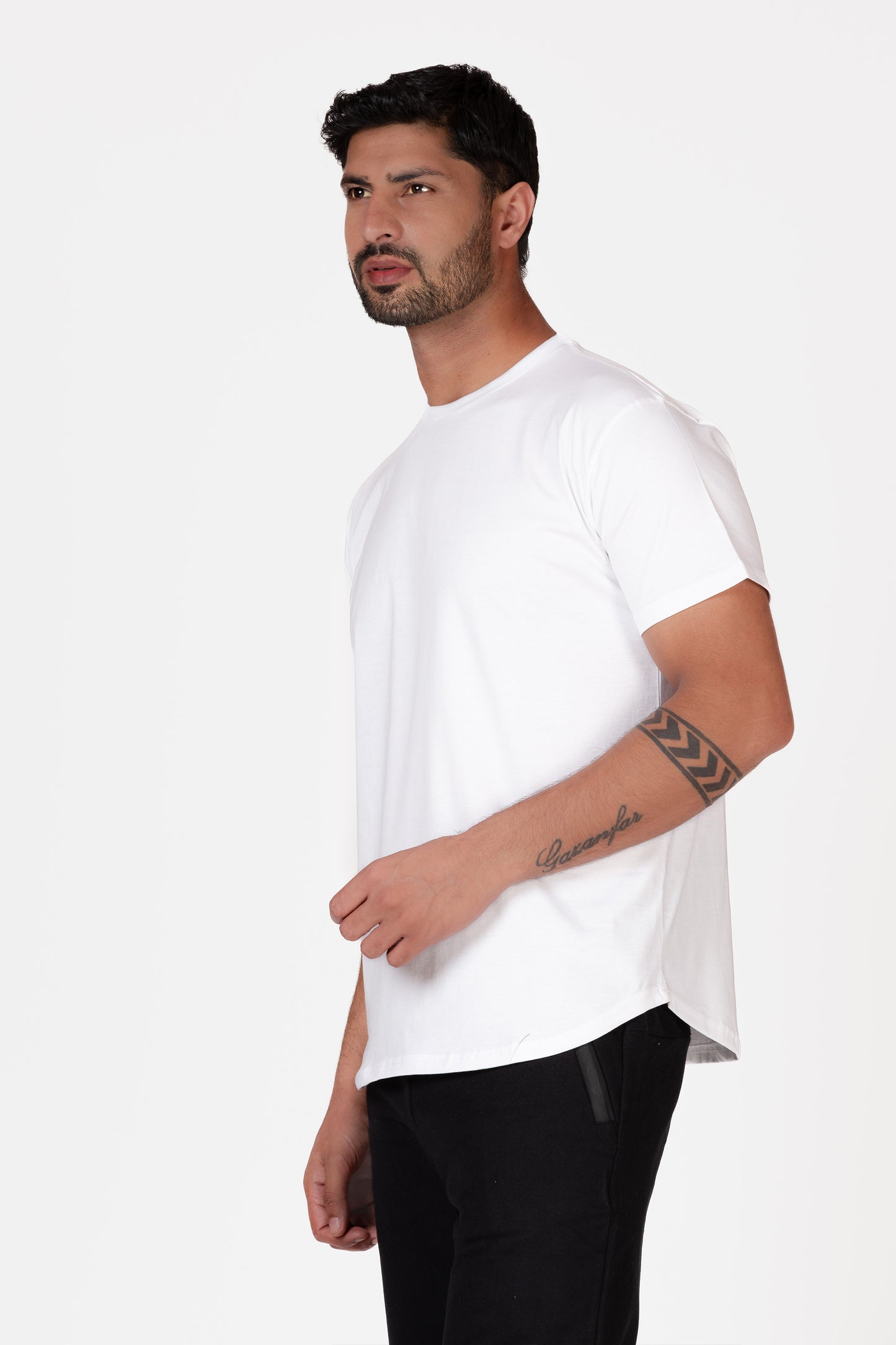 Longline Organic Cotton Essential T-shirt- White - keos.life