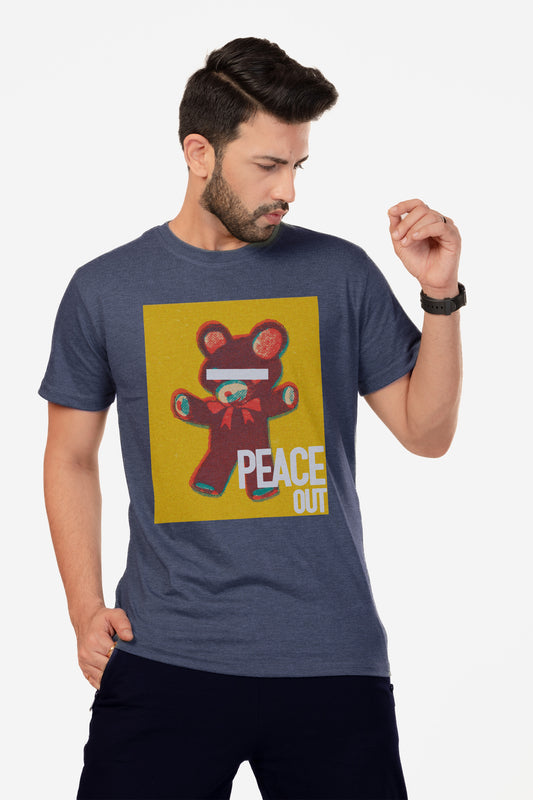 Peace Out - Melange Cotton T-shirt