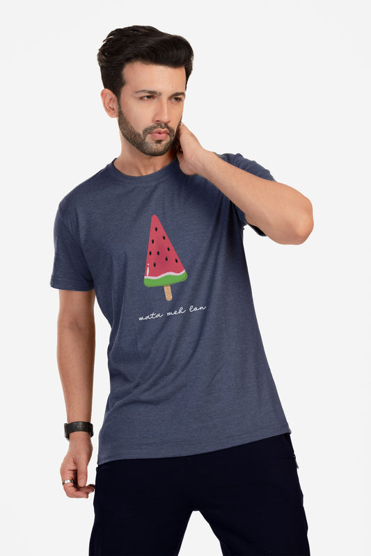 Watermelon - Melange Cotton T-shirt - keos.life