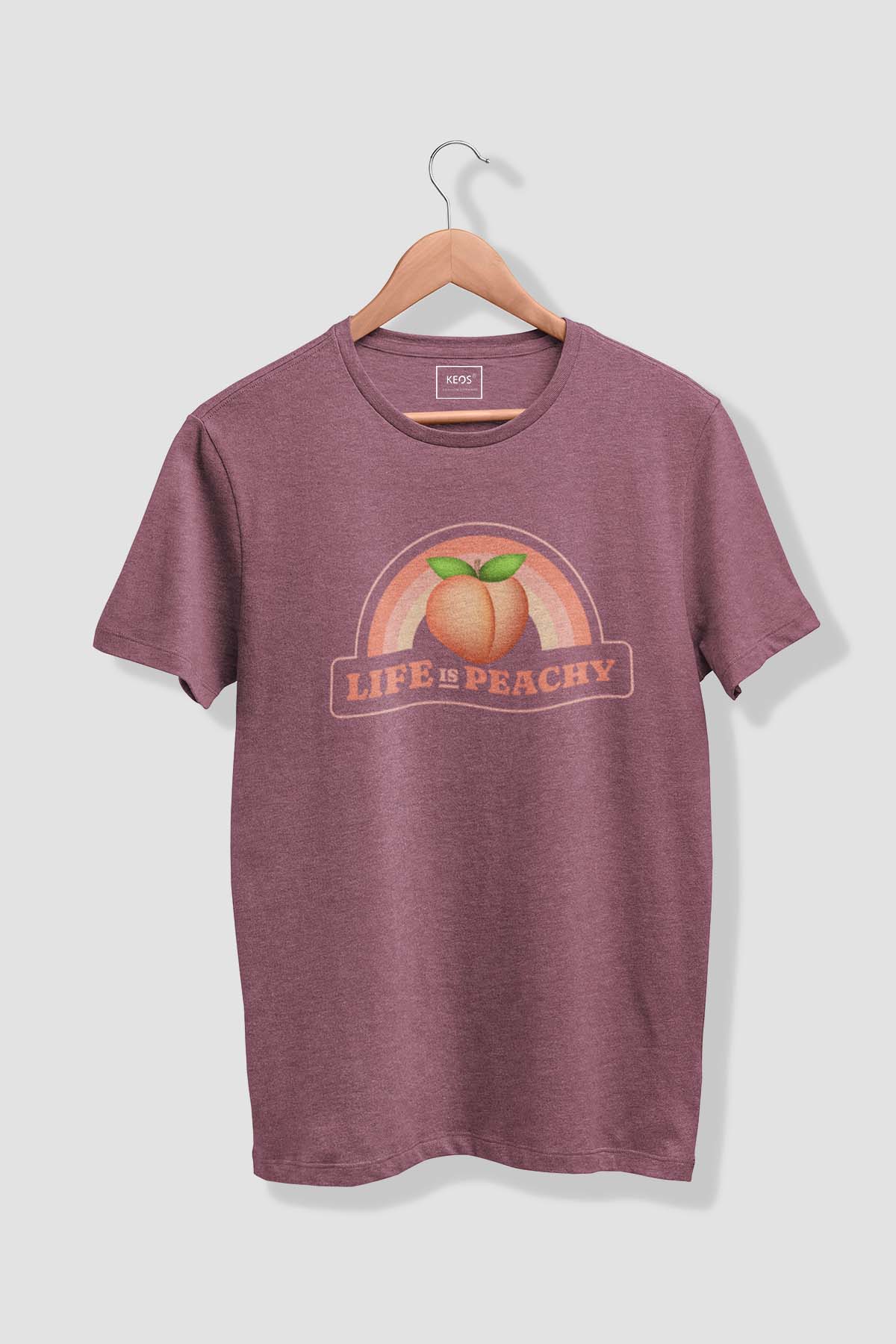 Life Is Peachy - Melange Cotton T-shirt - keos.life
