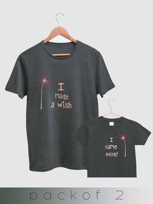 mini & Me Matching T-Shirts – “I Made a Wish & I Came True” (Pack of 2)