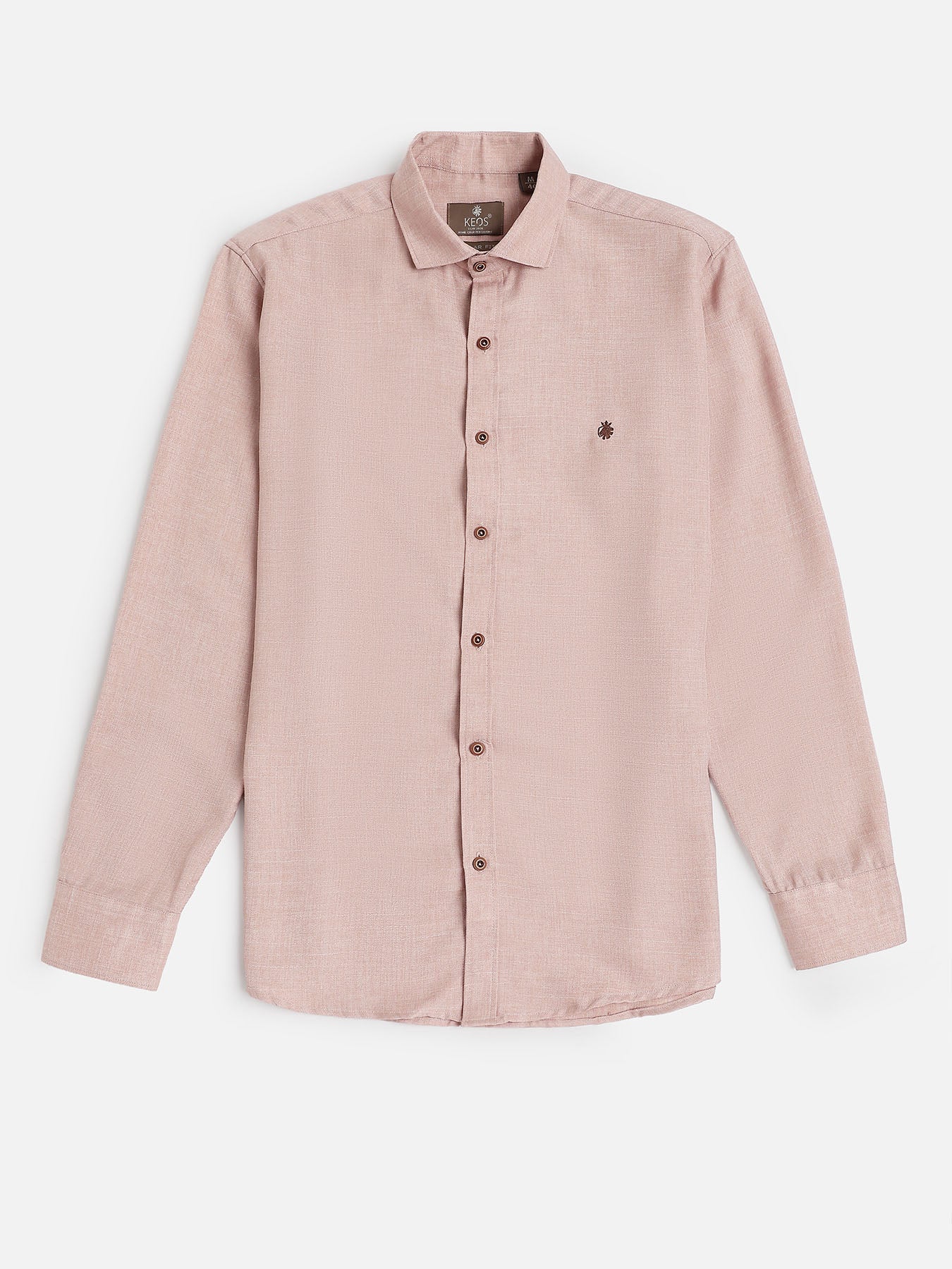 Mauve Pink Cotton Blended Casual Shirt