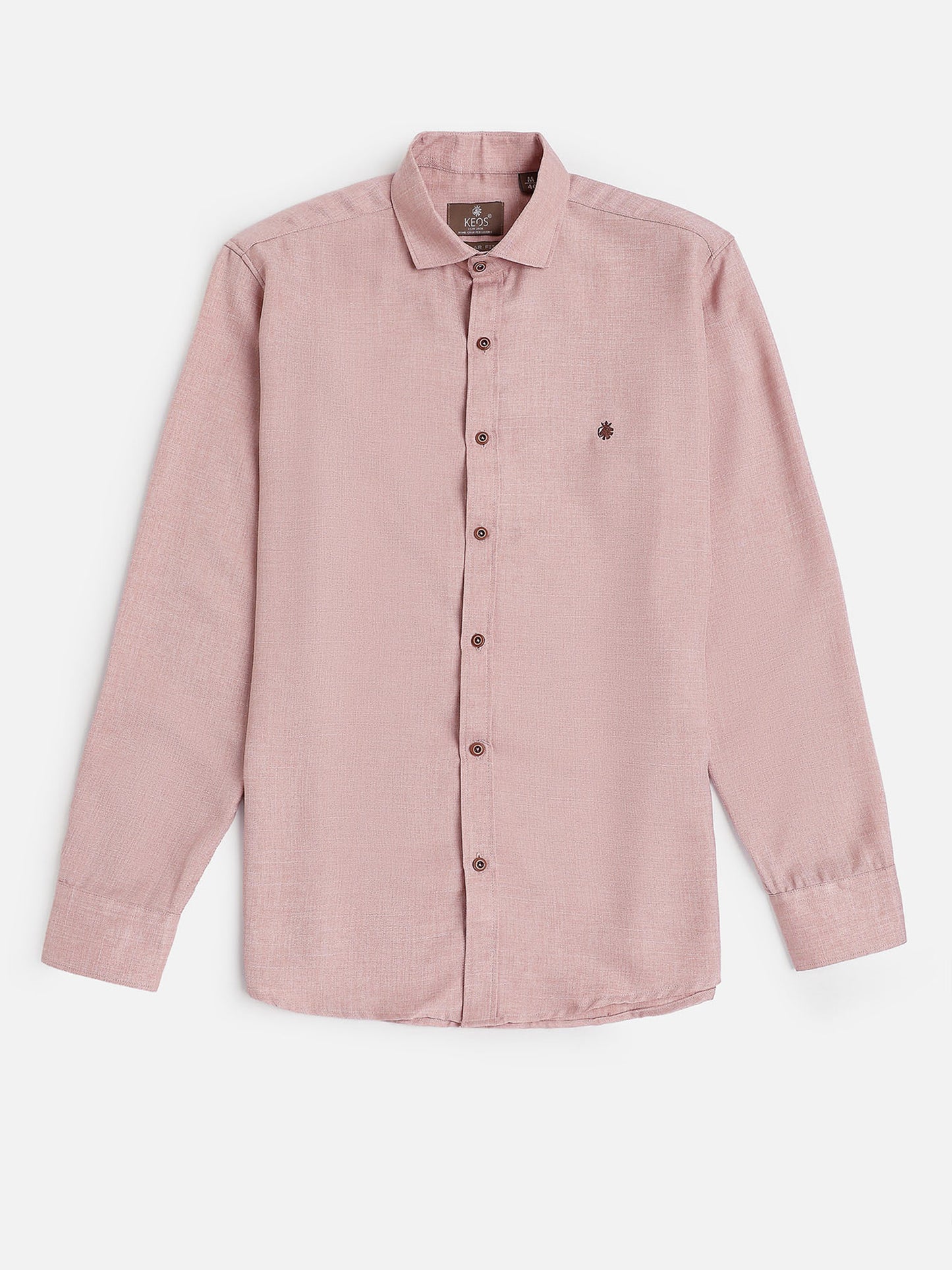 Men's Mauve Pink Cotton Blended Shirt