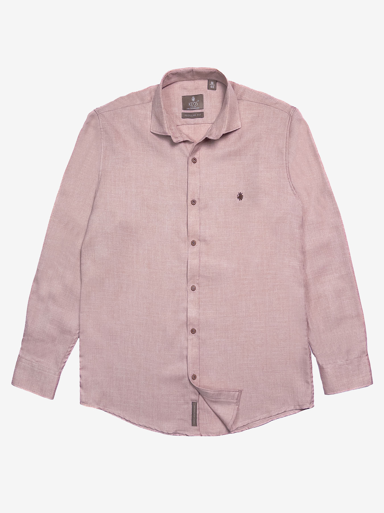 Mauve Pink Cotton Blended Casual Shirt