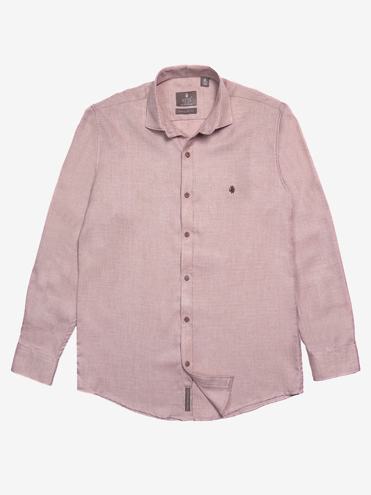 Mauve Pink Cotton Blended Casual Shirt