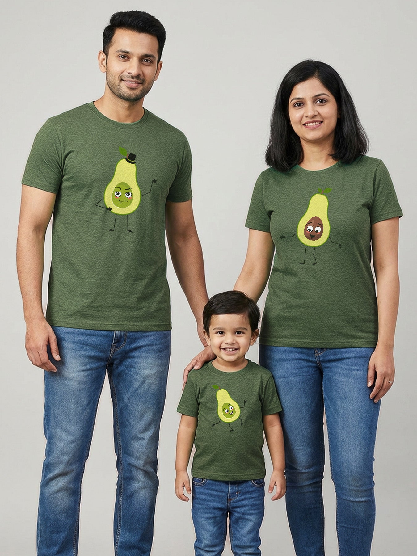 mini & Me Matching T-Shirts – “Avocado Family” (Pack of 3)