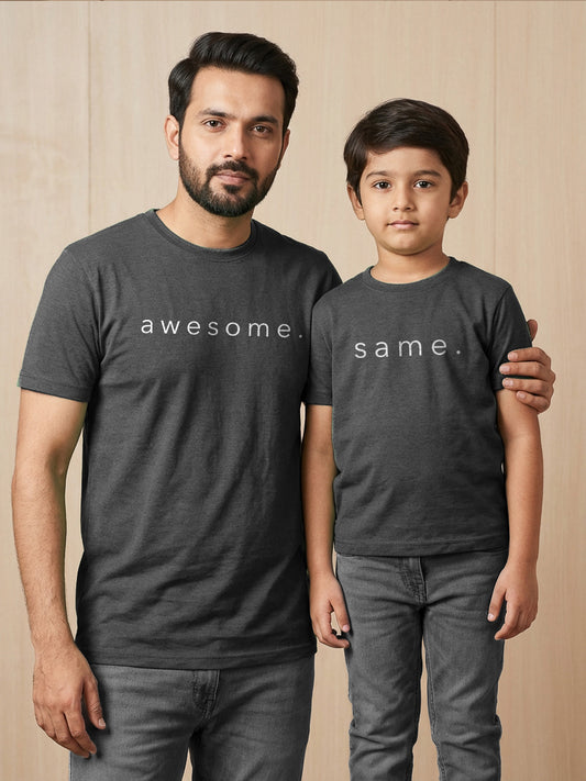 mini & Me Matching T-Shirts – “Awesome & Same” (Pack of 2)