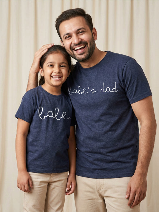 mini & Me Matching T-Shirts – “Babe’s Dad & Babe” (Pack of 2)