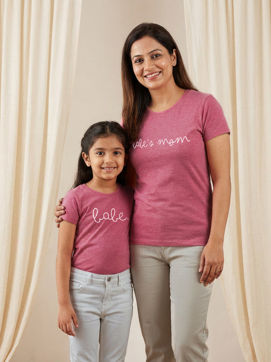 mini & Me Matching T-Shirts – “Babe’s Mom & Babe” (Pack of 2)