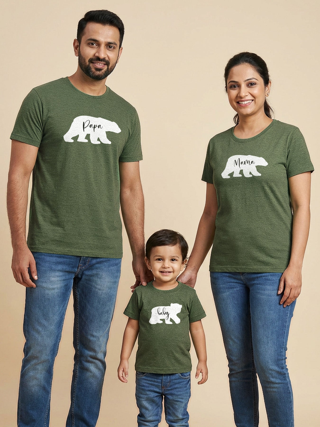 mini & Me Matching T-Shirts – “Bear Family” (Pack of 3)