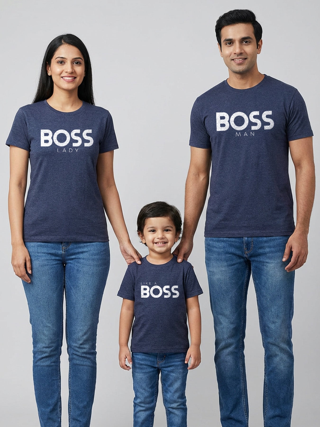 mini & Me Matching T-Shirts – “Boss Family” (Pack of 3)