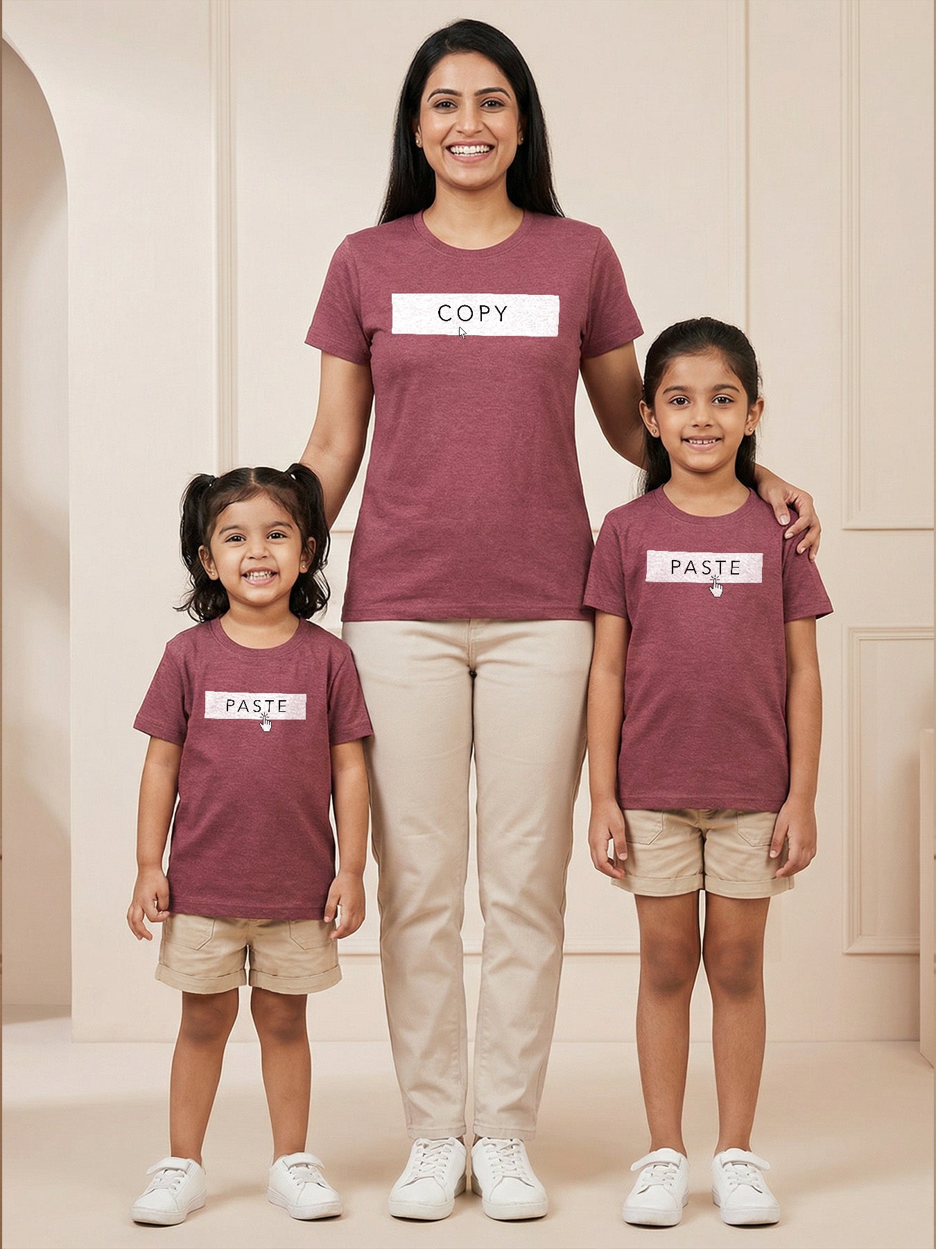 Matching graphic t-shirts for mother and kids from Keos for family moments like these. Shop online now.