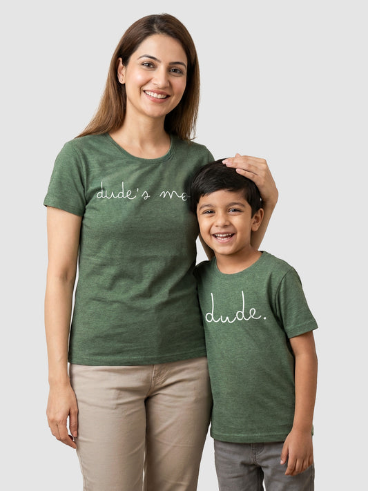 mini & Me Matching T-Shirts – “Dude’s Mom & Dude” (Pack of 2)