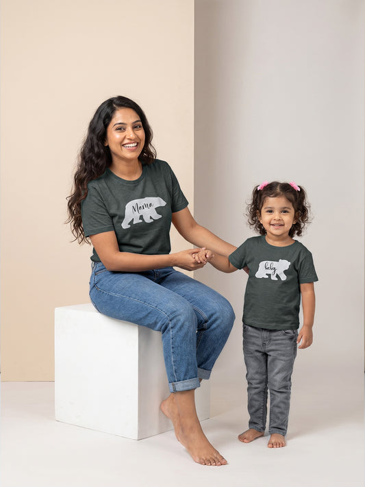 mini & Me Matching T-Shirts – “Mama Bear & Baby Bear” (Pack of 2)