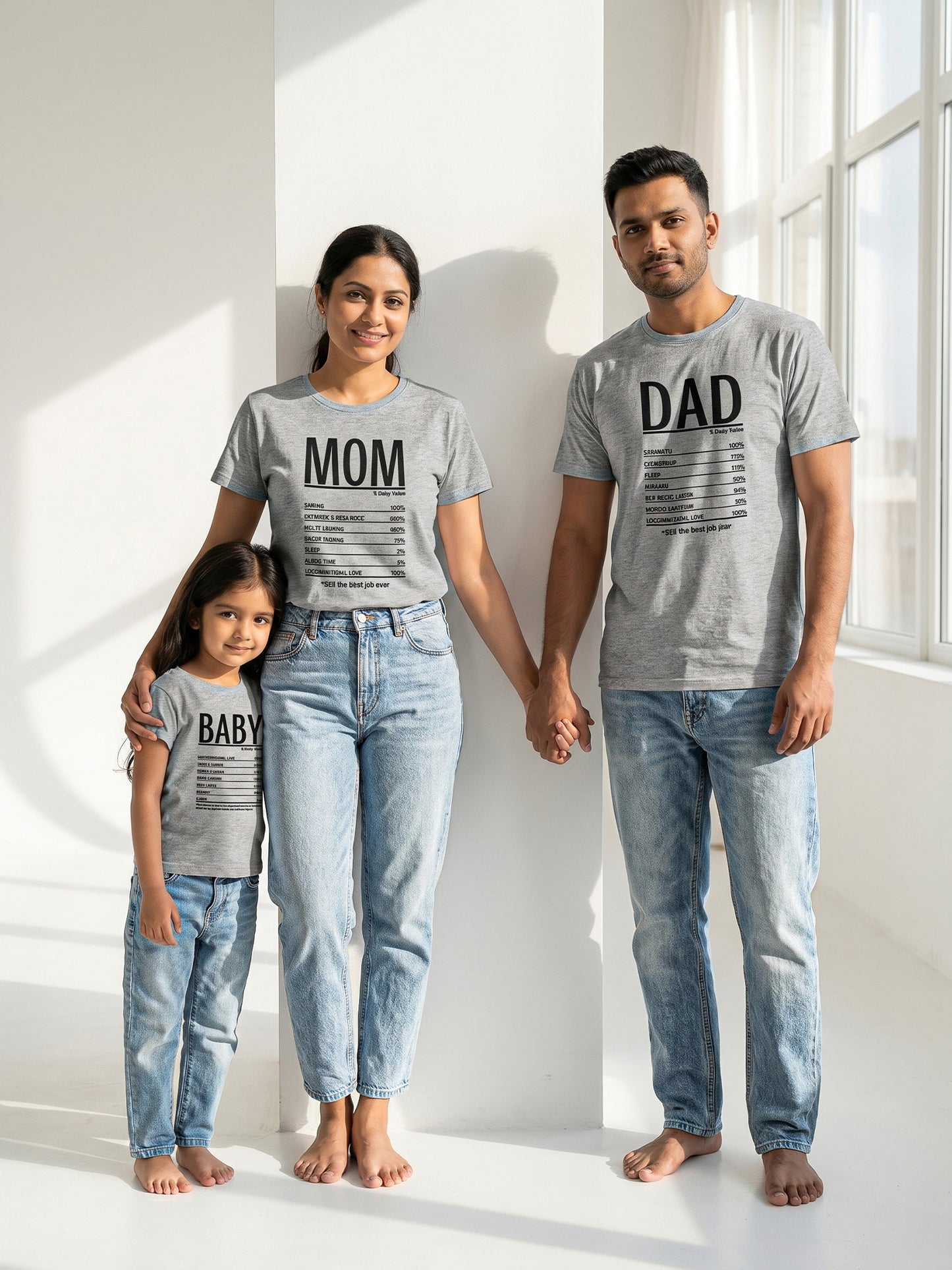 mini & Me Matching T-Shirts – “Nutrition Facts” (Pack of 3)