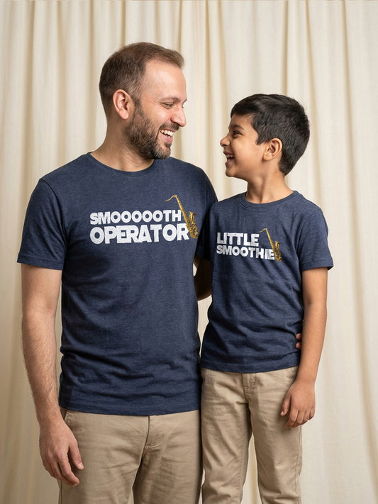 mini & Me Matching T-Shirts – “Smoooooth Operator & Little Smoothie” (Pack of 2)