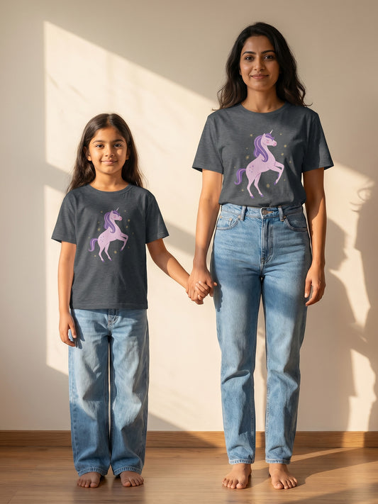 mini & Me Matching T-Shirts – “Unicorn & Baby Unicorn” (Pack of 2)