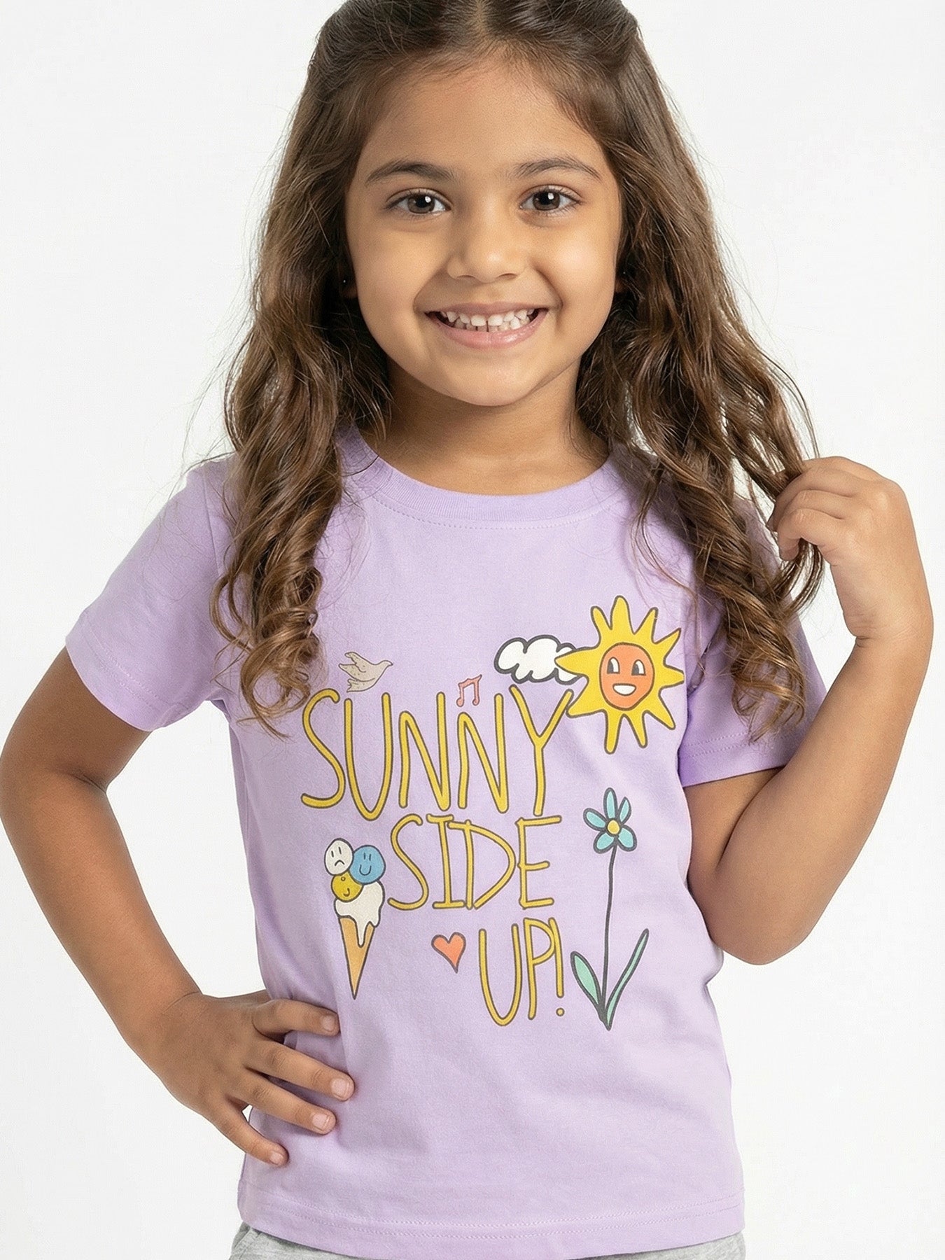mini Graphic Cotton T-shirt - Sunny Side Up
