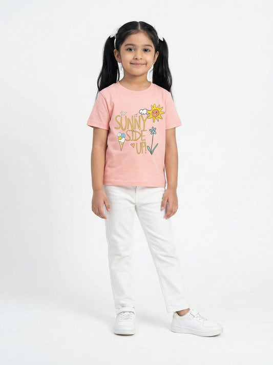 mini Graphic Cotton T-shirt - Sunny Side Up
