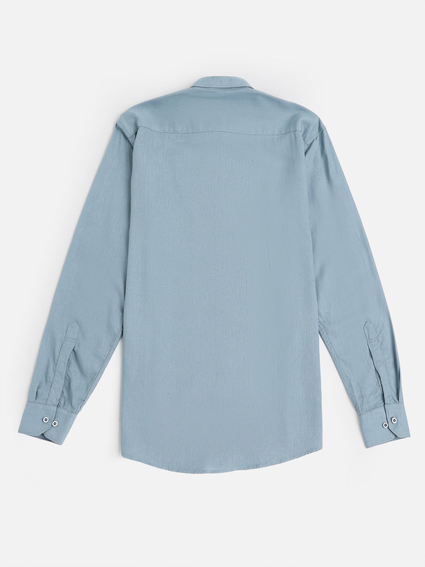 Men's Misty Blue European Linen Shirt