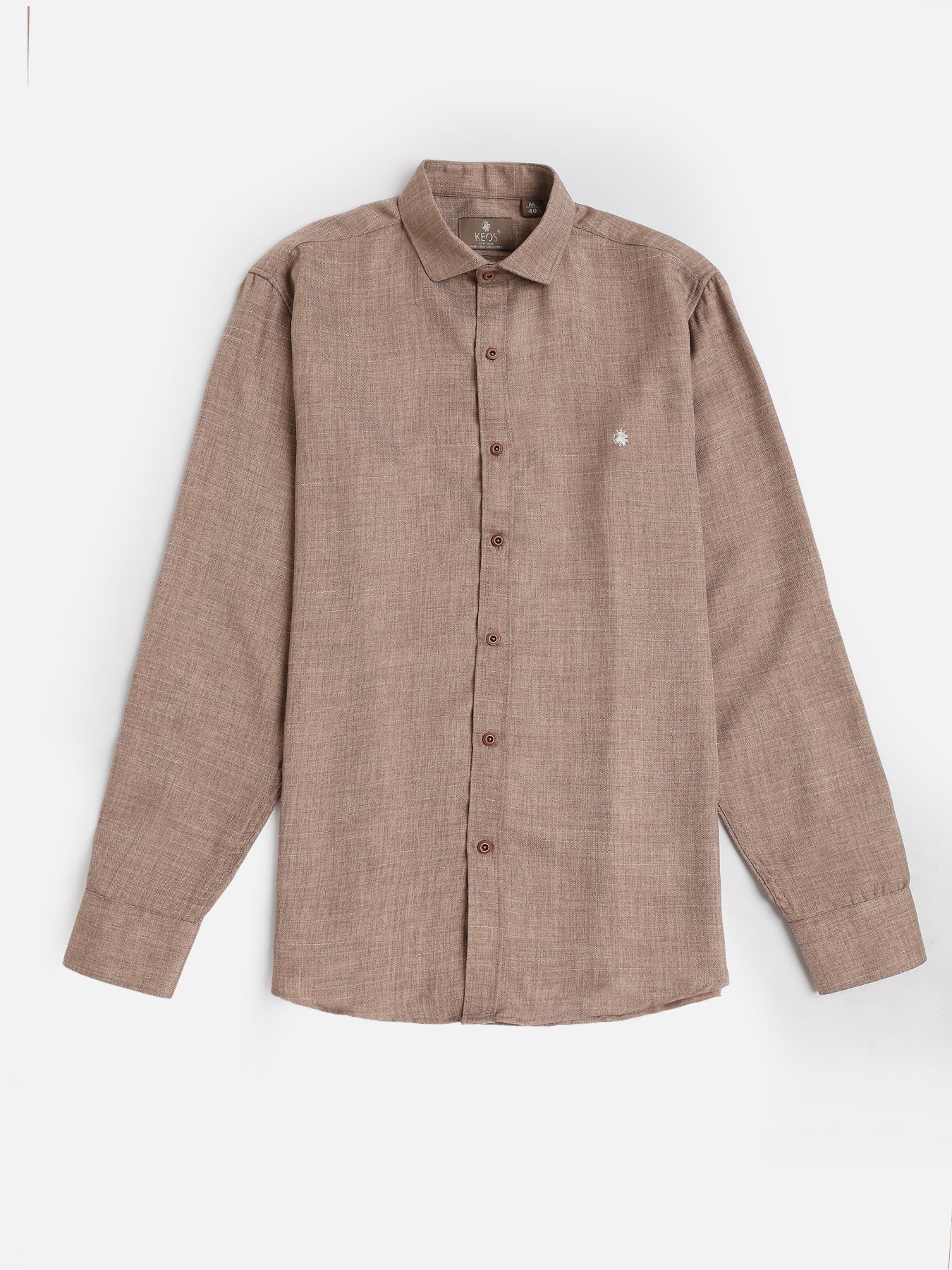 Mocha Cotton Blended Casual Shirt
