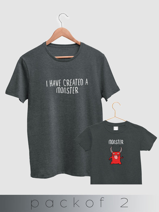 mini & Me Matching T-Shirts – “I’ve Created a Monster & Monster” (Pack of 2)