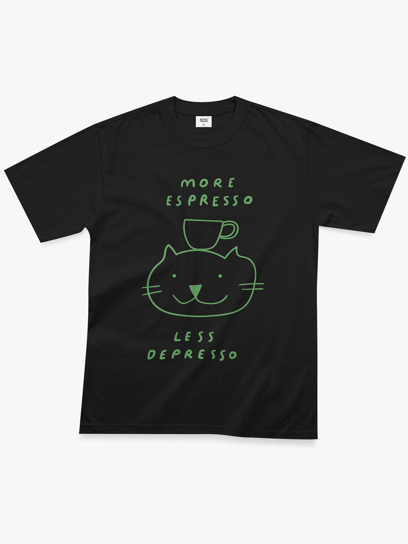 Organic Cotton Graphic T-Shirt – “More Espresso, Less Depresso” | Regular Fit