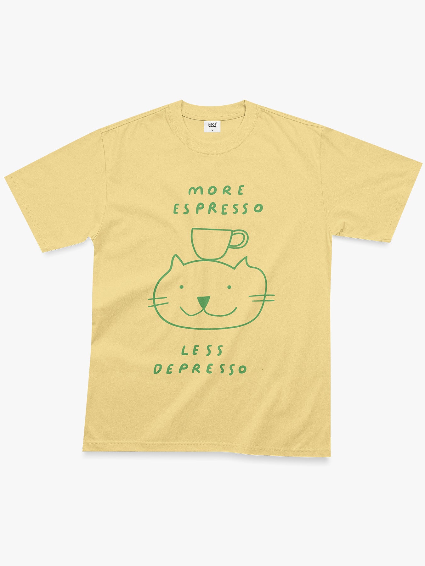 Organic Cotton Graphic T-Shirt – “More Espresso, Less Depresso” | Regular Fit