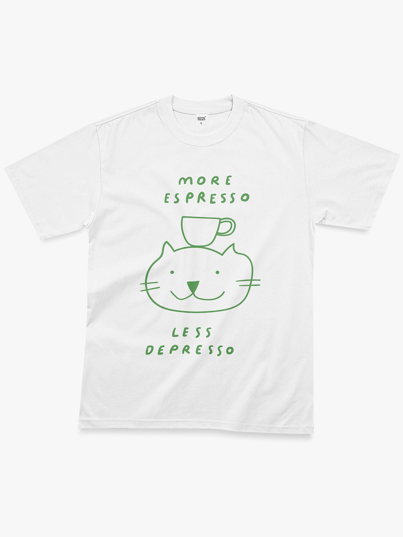 Organic Cotton Graphic T-Shirt – “More Espresso, Less Depresso” | Regular Fit