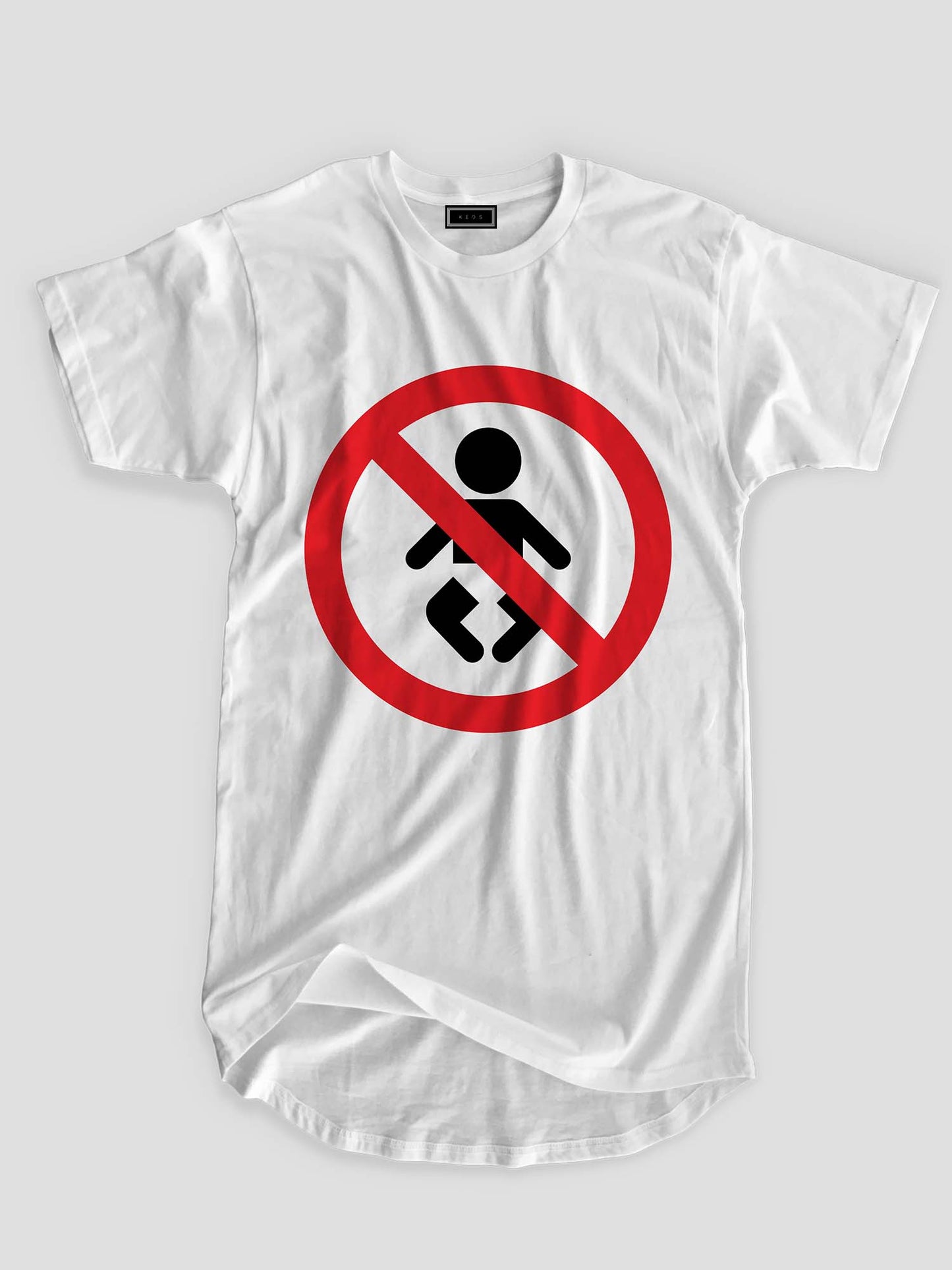 No Babies Please Organic Longline Cotton T-shirt - keos.life