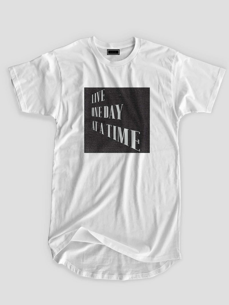Live One Day Organic Longline Cotton T-shirt