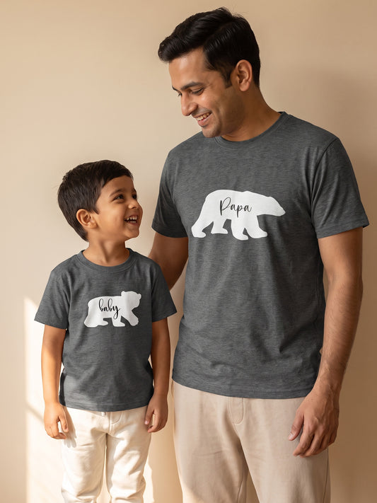 mini & Me Matching T-Shirts – “Papa Bear & Baby Bear” (Pack of 2)