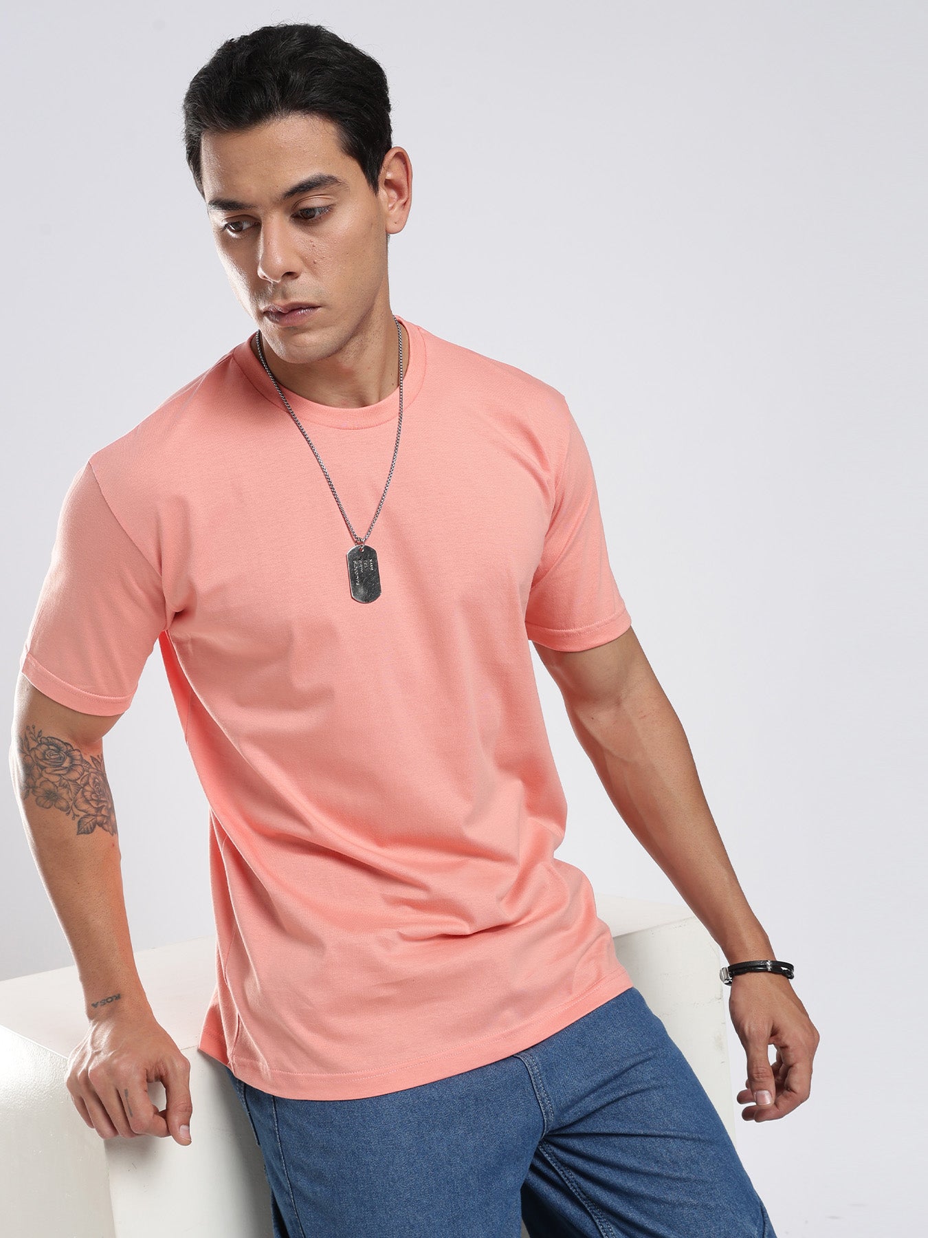 Organic Cotton Essential T-shirt - Peach | Regular Fit
