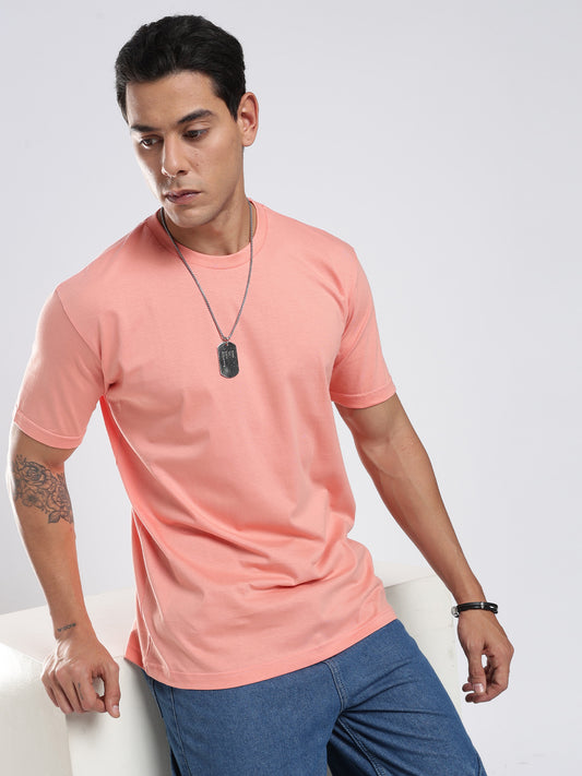 Organic Cotton Essential T-shirt - Peach | Regular Fit