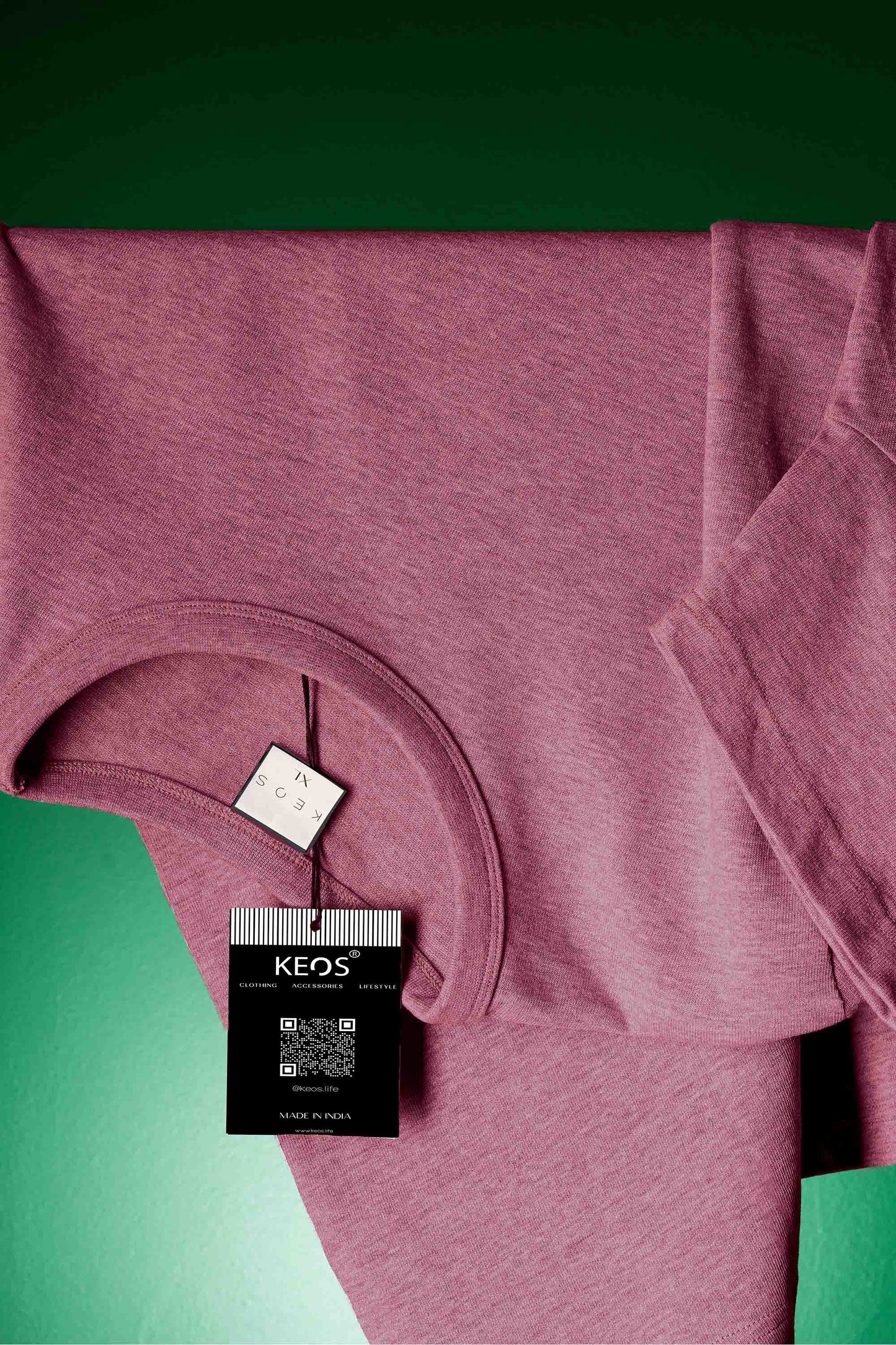 Basic Melange Cotton T-shirt - Pink